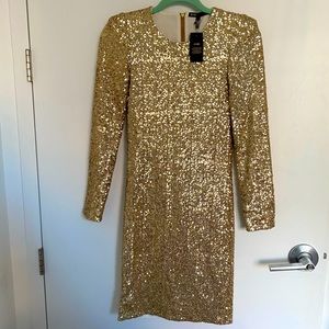 Maje gold sequin dress